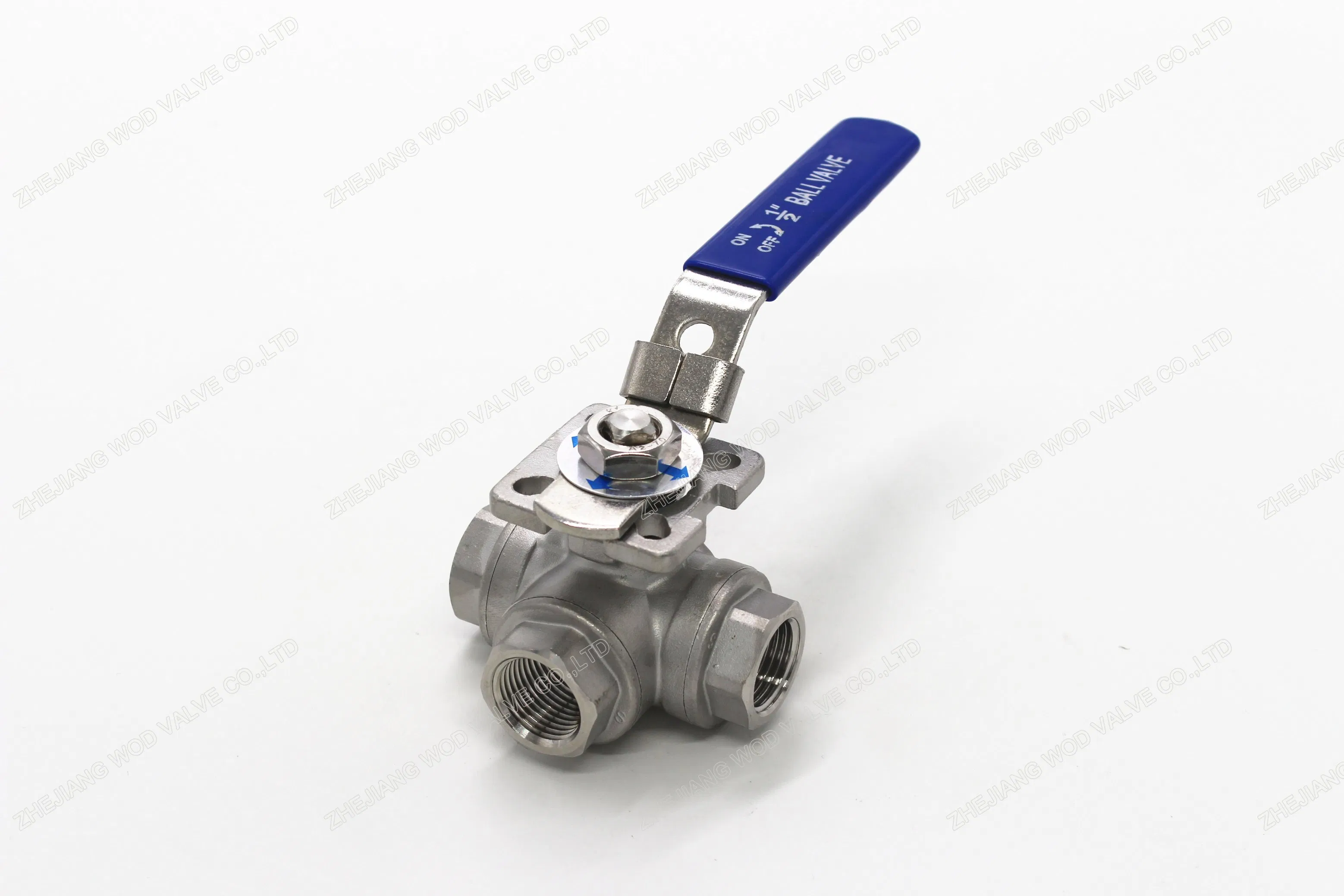 3/8 Inch 316 T-Type Threaded 3PC 3 Way Ball Valve with 1000wog