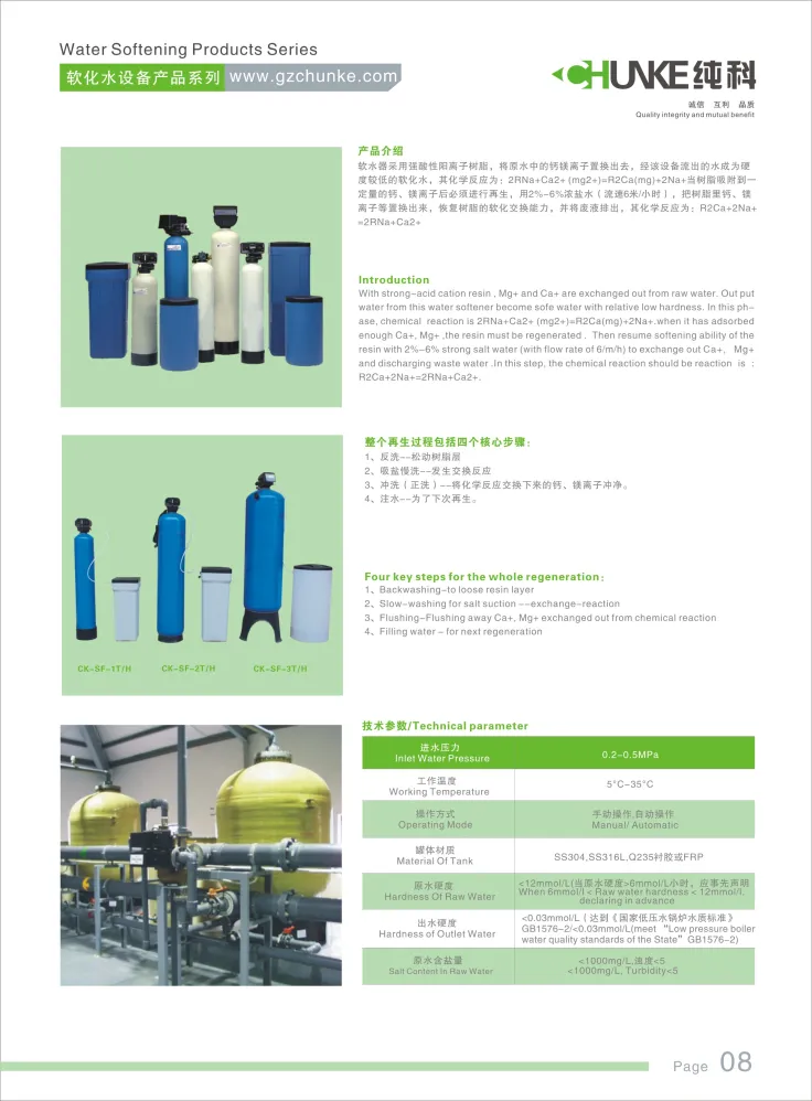 Chunke Ce Approved Manual 4000L/H Water Softener for Salon