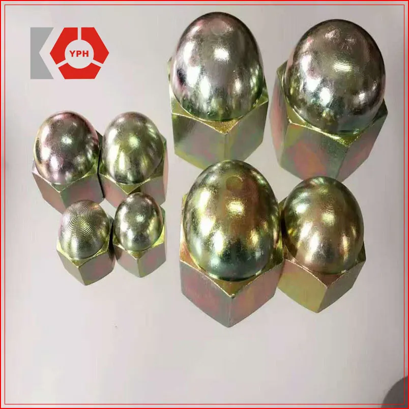 DIN 1587 Stainless Steel Hex Cap Nut Yellow Zinc Plated