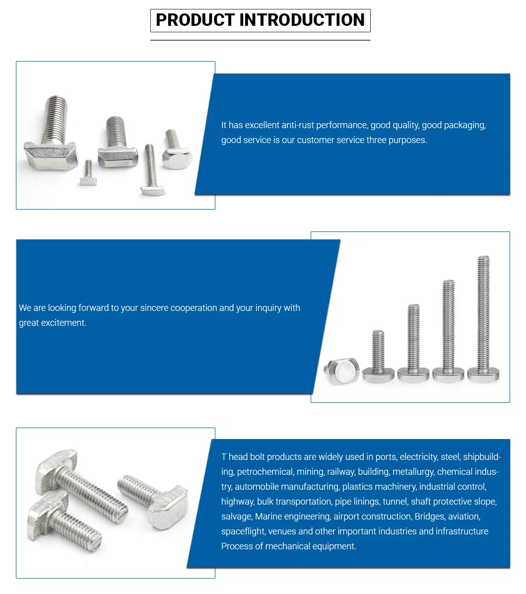 Full Thread Square Head T A2-70 Hammer Bolt
