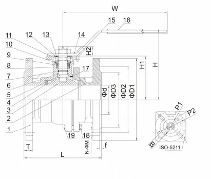 JIS Flanged Direct Mounting Pad Stainless Steel Ball Valve