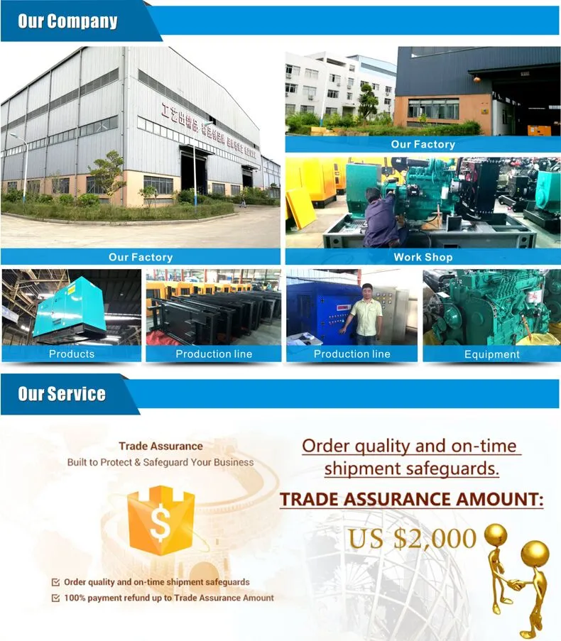 Water Cooling 250kVA Silent 4 Stroke Diesel Electirc Generators