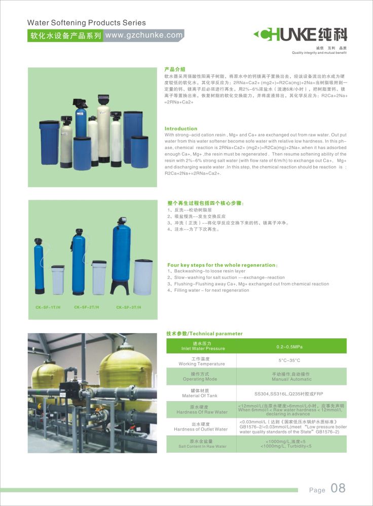 Water Softener Filter System for Water Treatment Plant