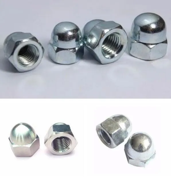 Zinc Plated DIN 1587 Integrated Domed Cap Nut with Coarse Thread